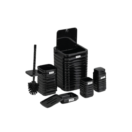 Momaz Square Bathroom Set Black - 5 Pcs