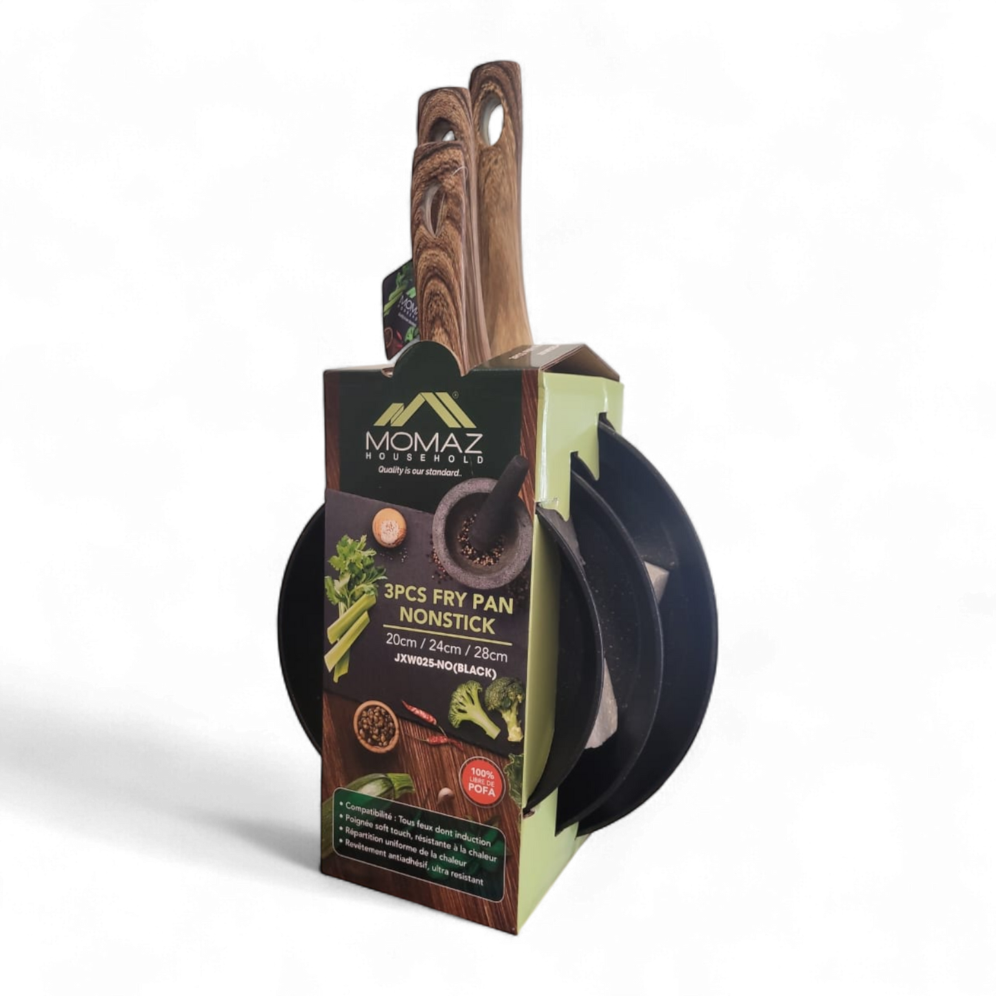 Momaz 3-Piece Nonstick Fry Pan Set