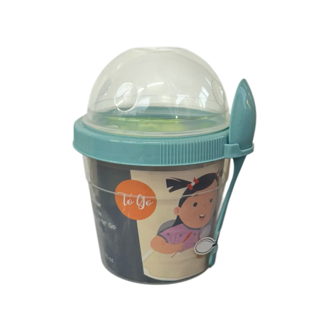 PVC Cup With Lid And Spoon 500ml - 5 Colors