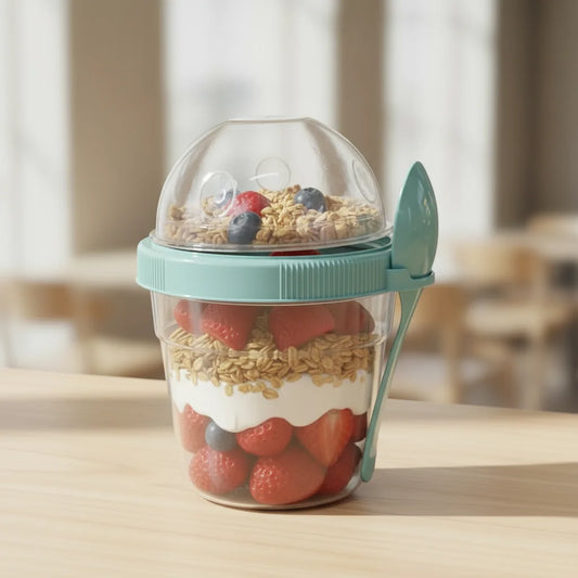 PVC Cup With Lid And Spoon 500ml - 5 Colors