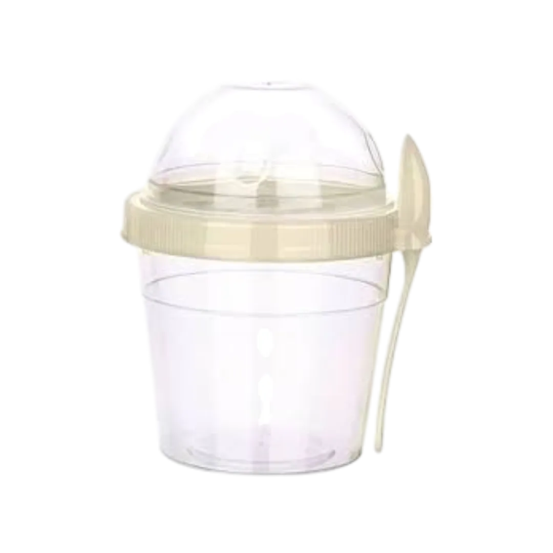 PVC Cup With Lid And Spoon 500ml - 5 Colors