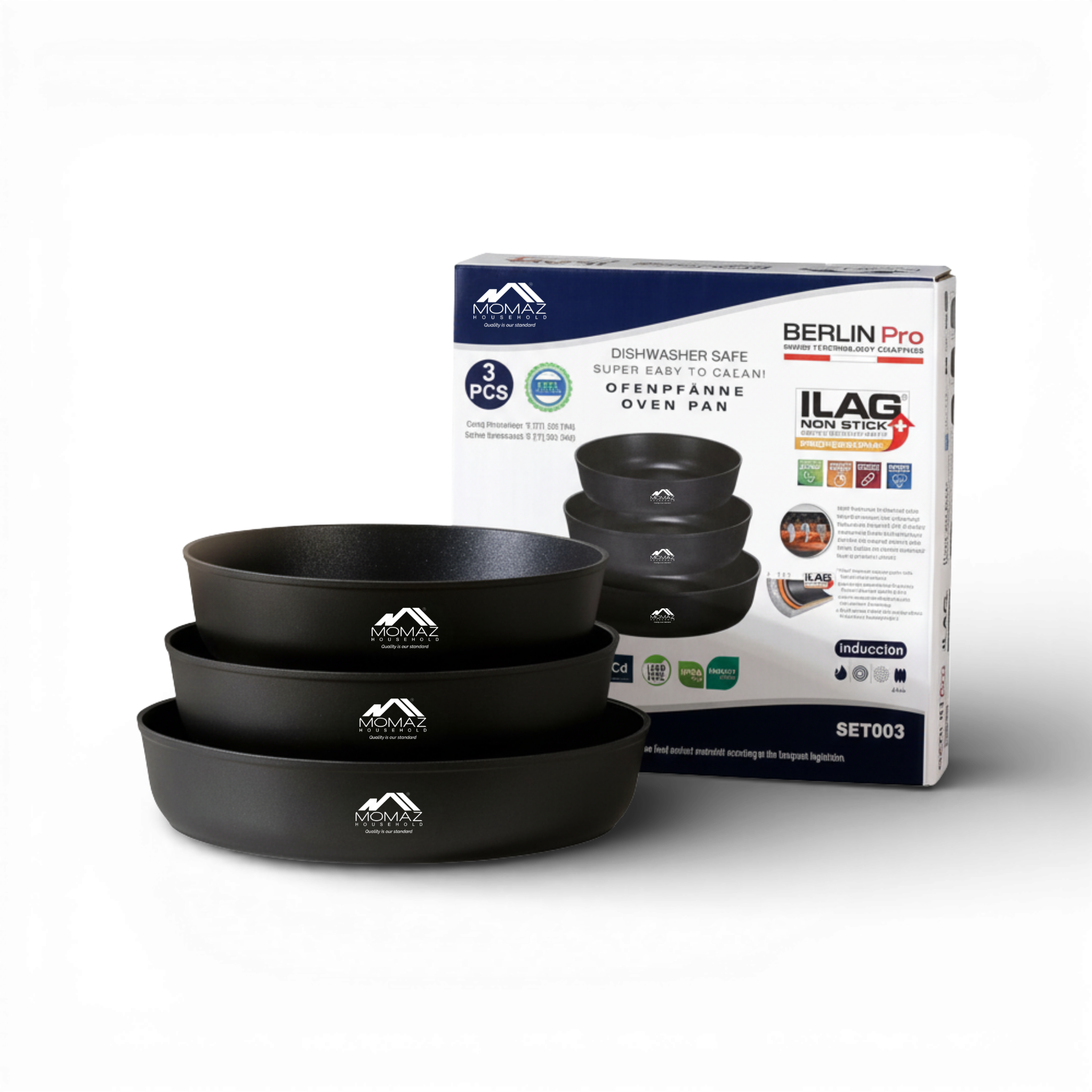 Momaz Berlin Pro Non-Stick Oven Pan Set – 3 Pieces