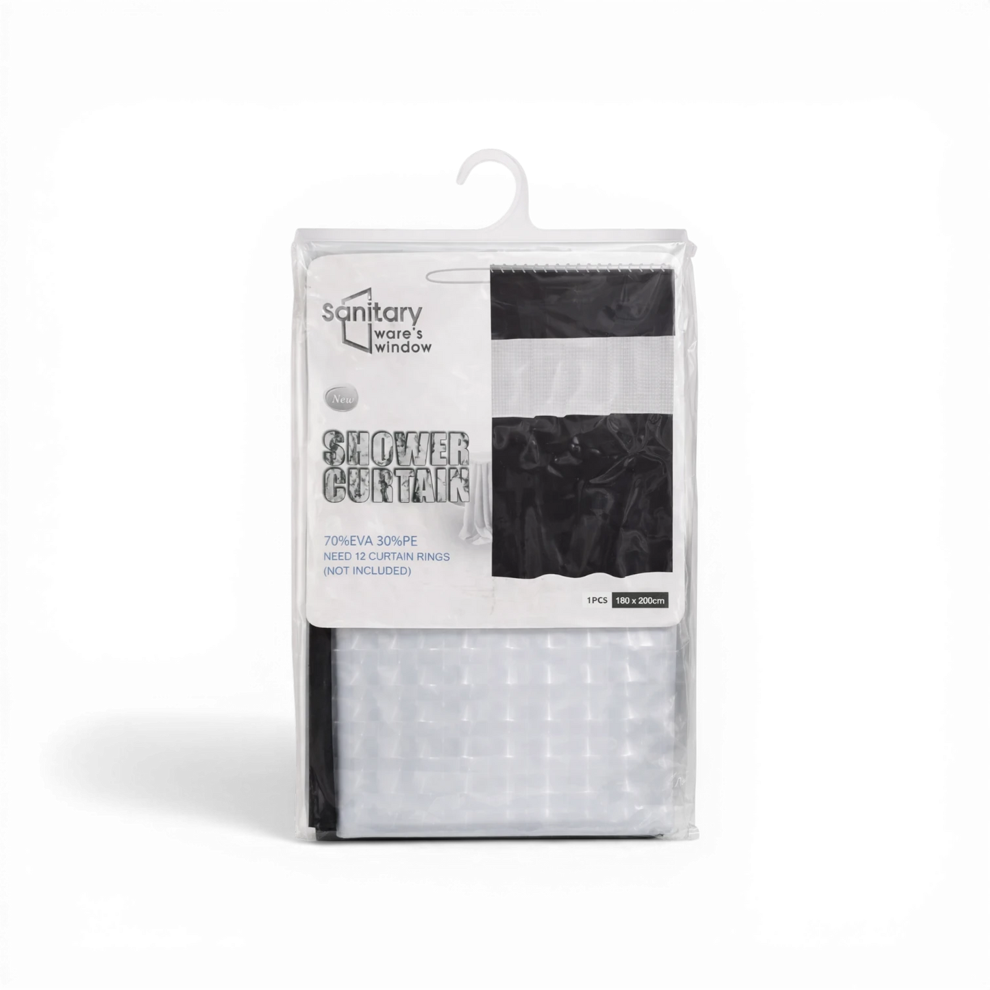 Sanitary Ware’s Window Shower Curtain – 180×200 cm – EVA/PE Material