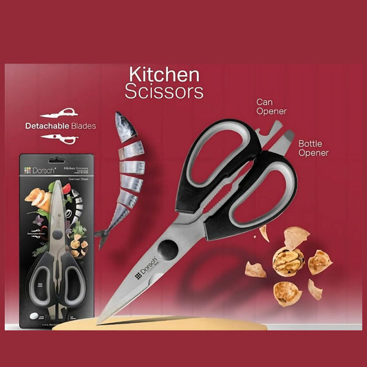 Dorsch Premium Multi-Purpose Kitchen Scissors – Stainless Steel, Soft Grip Handles