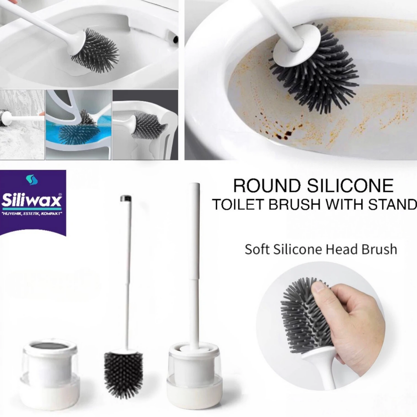 Siliwax Toilet Brush with Holder