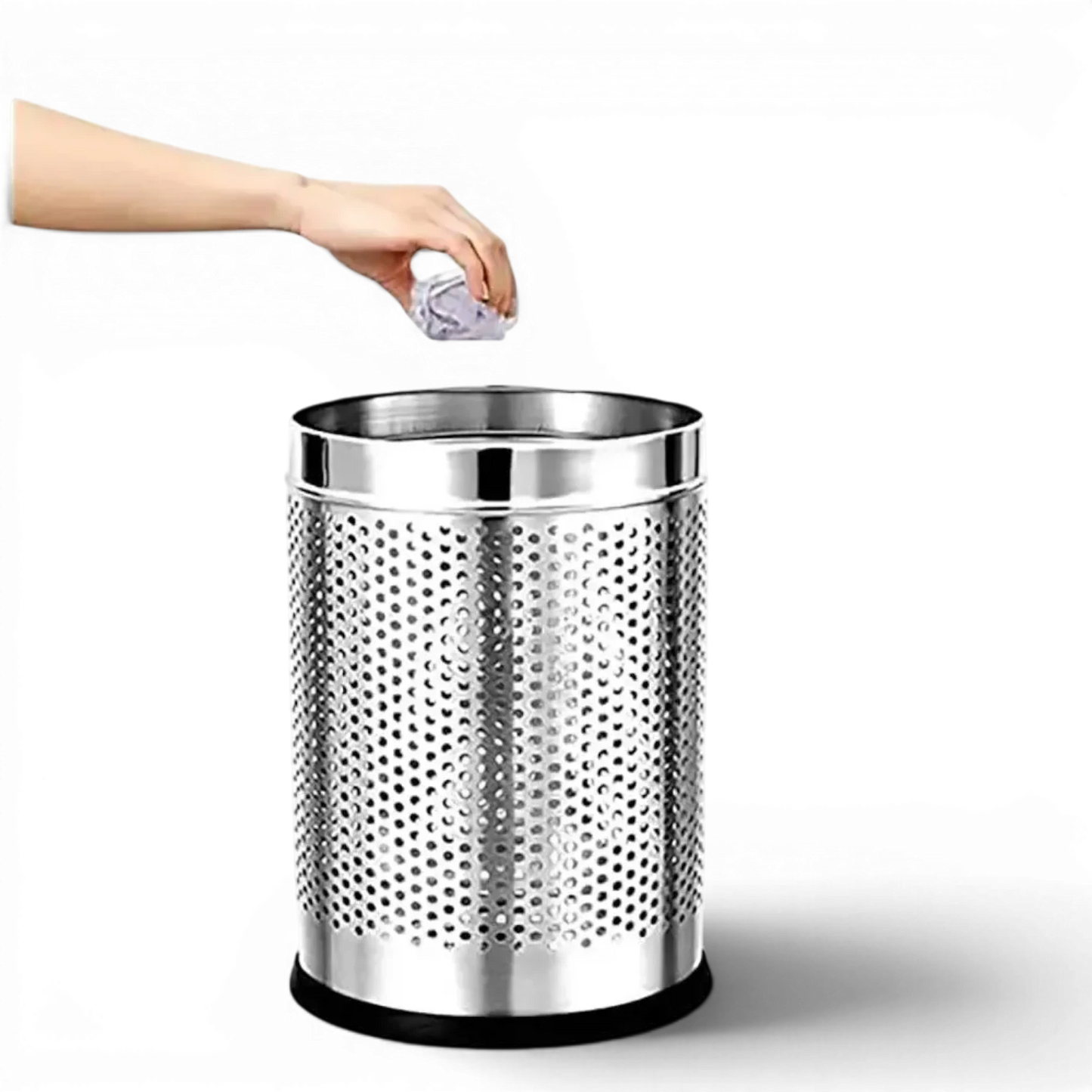 Silver Trash Bin