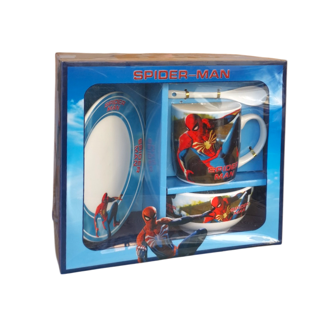 Spider Man Mug With Bowl And Plate For Kids