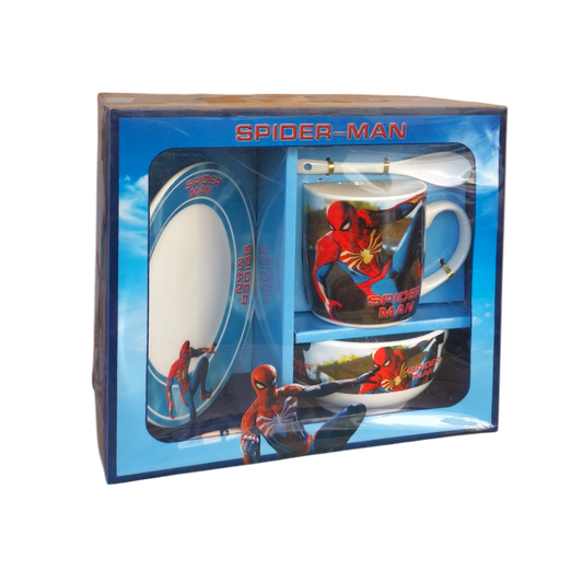 Spider Man Mug With Bowl And Plate For Kids