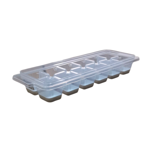 Square Ice Cube Tray With Cover - White