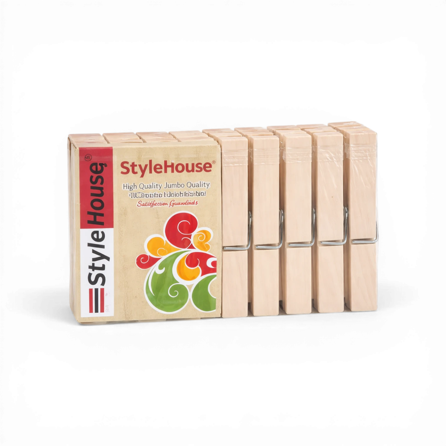 Style House Wooden Cloth Clips – Jumbo Size – Multi-Purpose