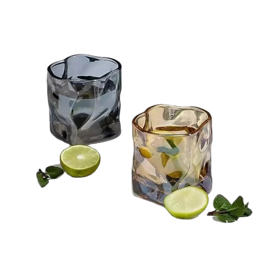 Momaz Stylish Textured Glass Set - 12 Pcs