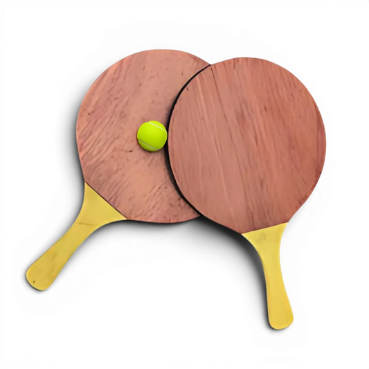 Wooden Beach Paddle Ball Game Set – 2 Rackets + Ball