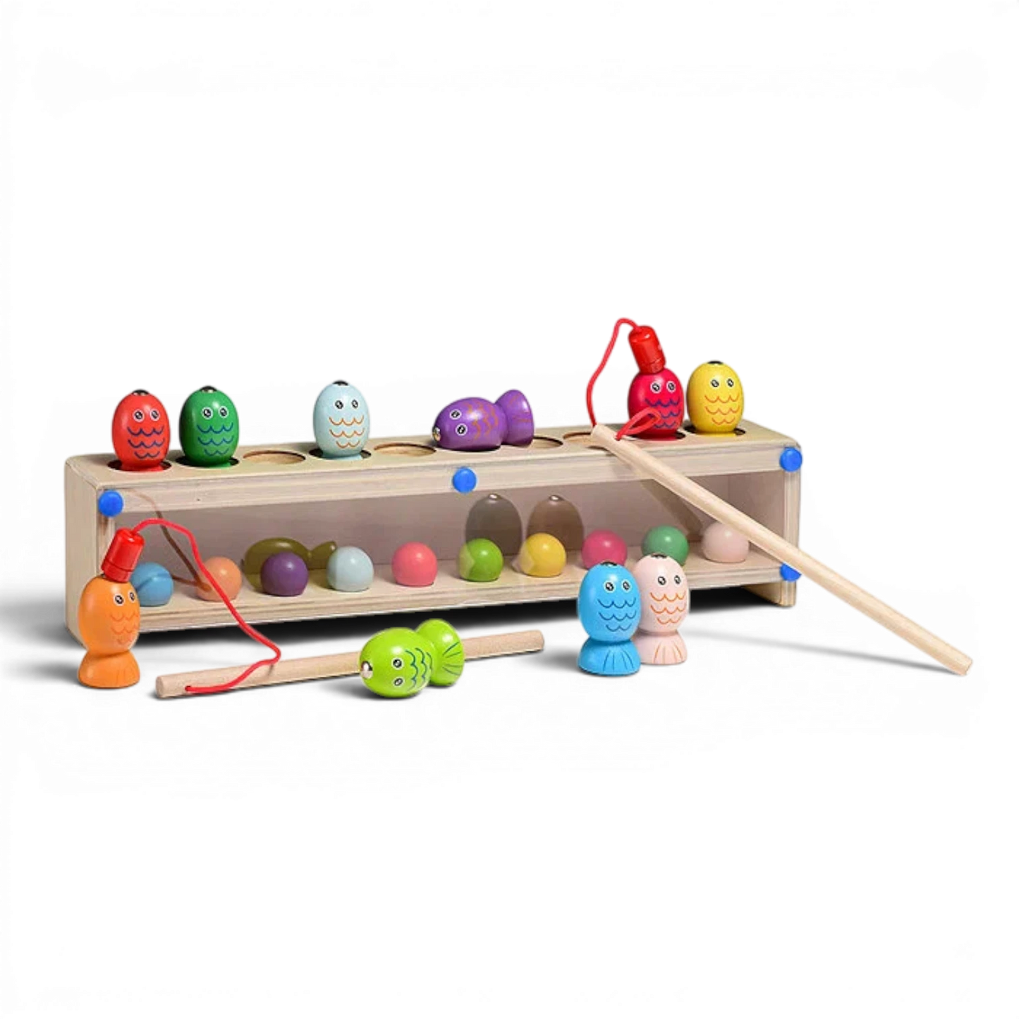 Wooden Fishing And Color Matching Game