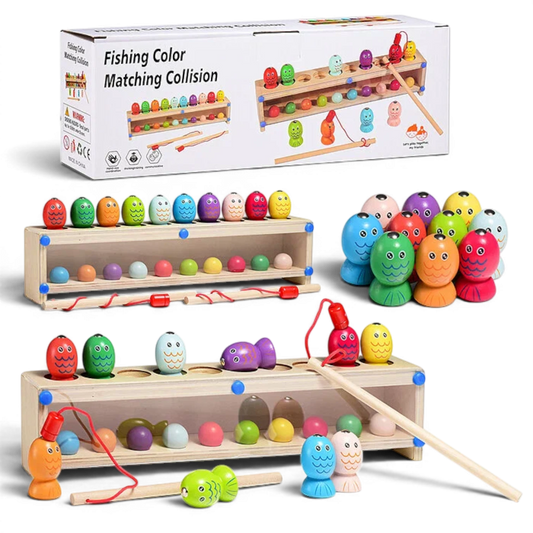 Wooden Fishing And Color Matching Game