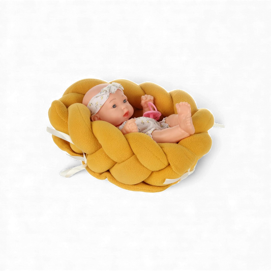 Baby Doll with Soft Braided Bed