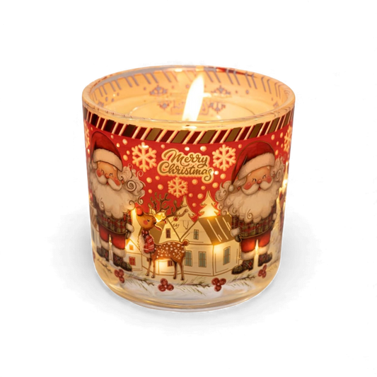 Christmas Santa Glass Candle