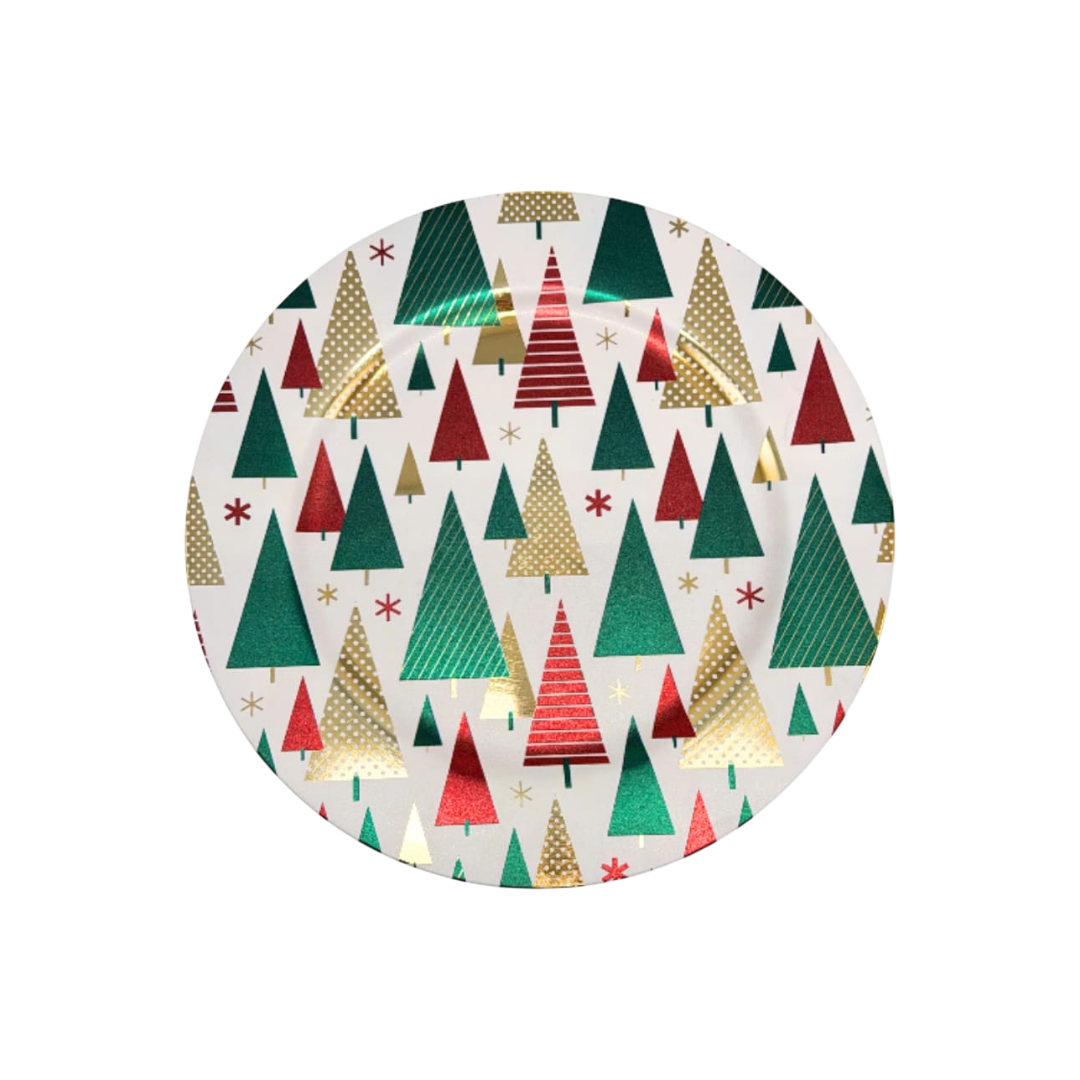 Christmas Tree Pattern Round Plate