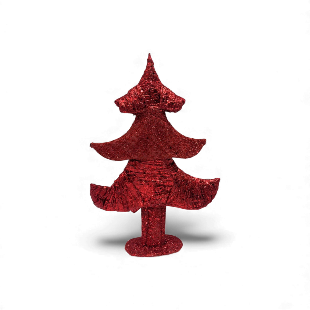 Red Glitter Christmas Tree Decor