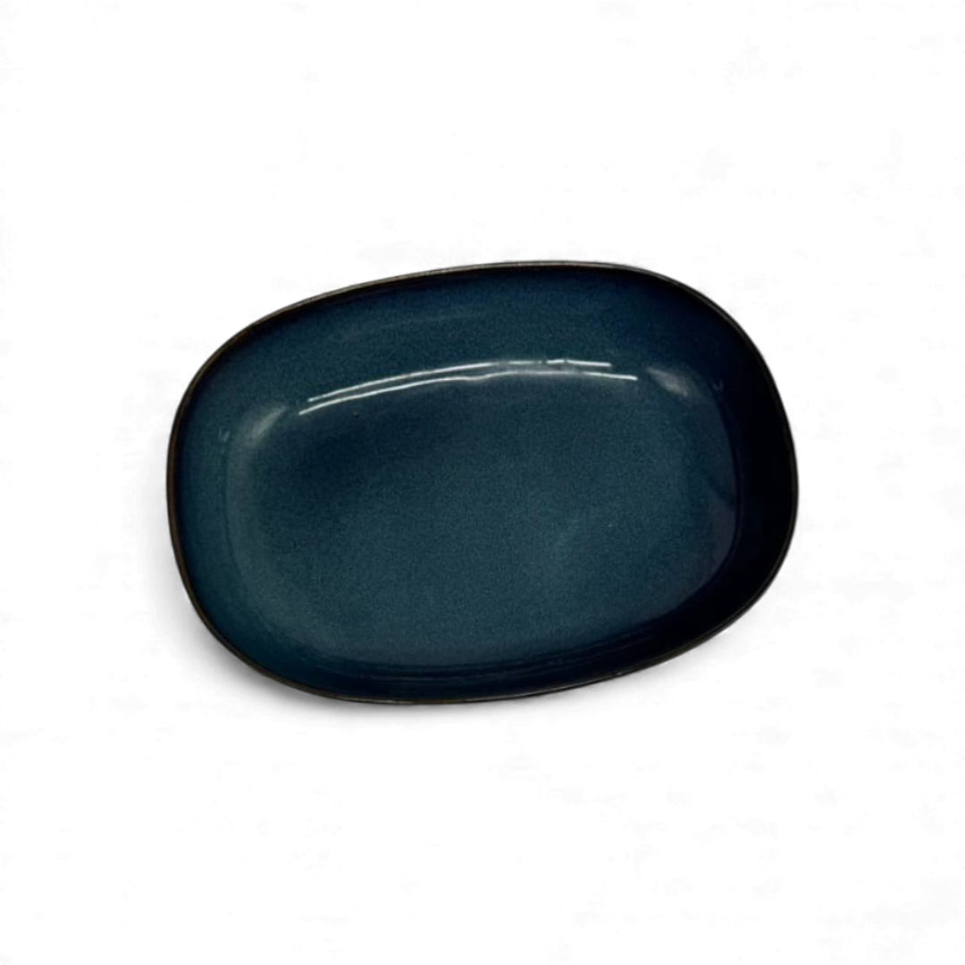 Dark Teal Ceramic Serving Plate