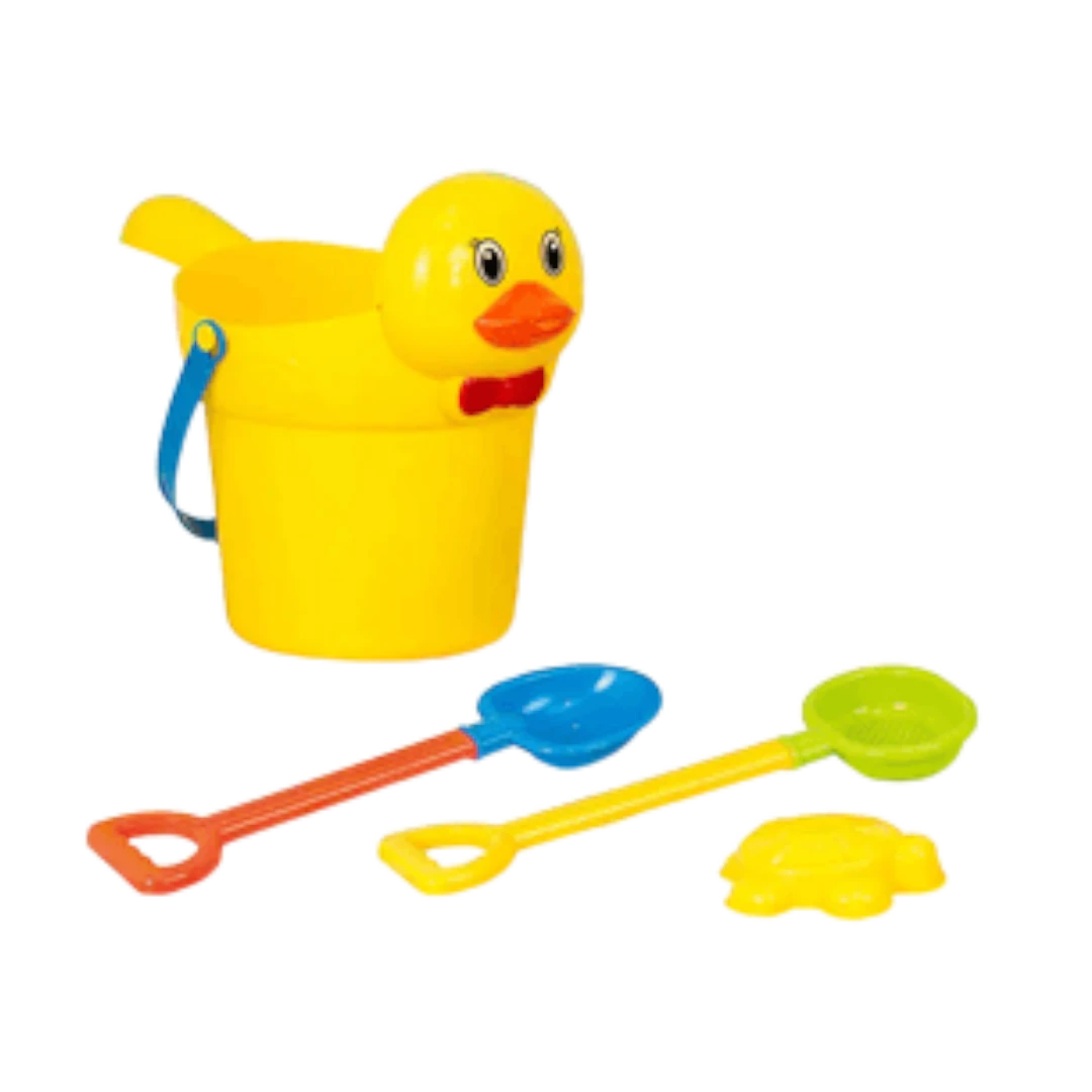 Duck-Shaped Beach Bucket And Sand Toy Set