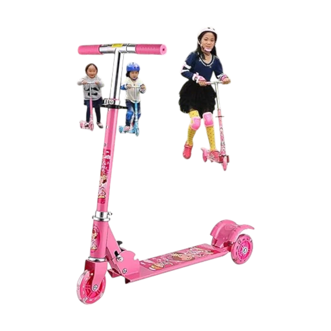 Star Princess Kids Folding Scooter - Pink