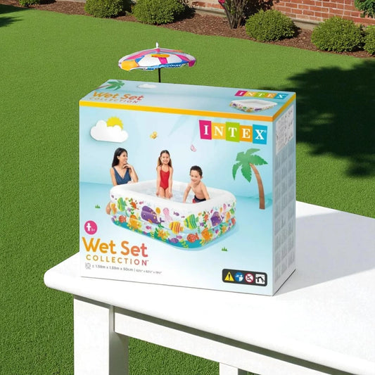 Intex Wet Set Inflatable Kids Pool - 305 x 183 Cm
