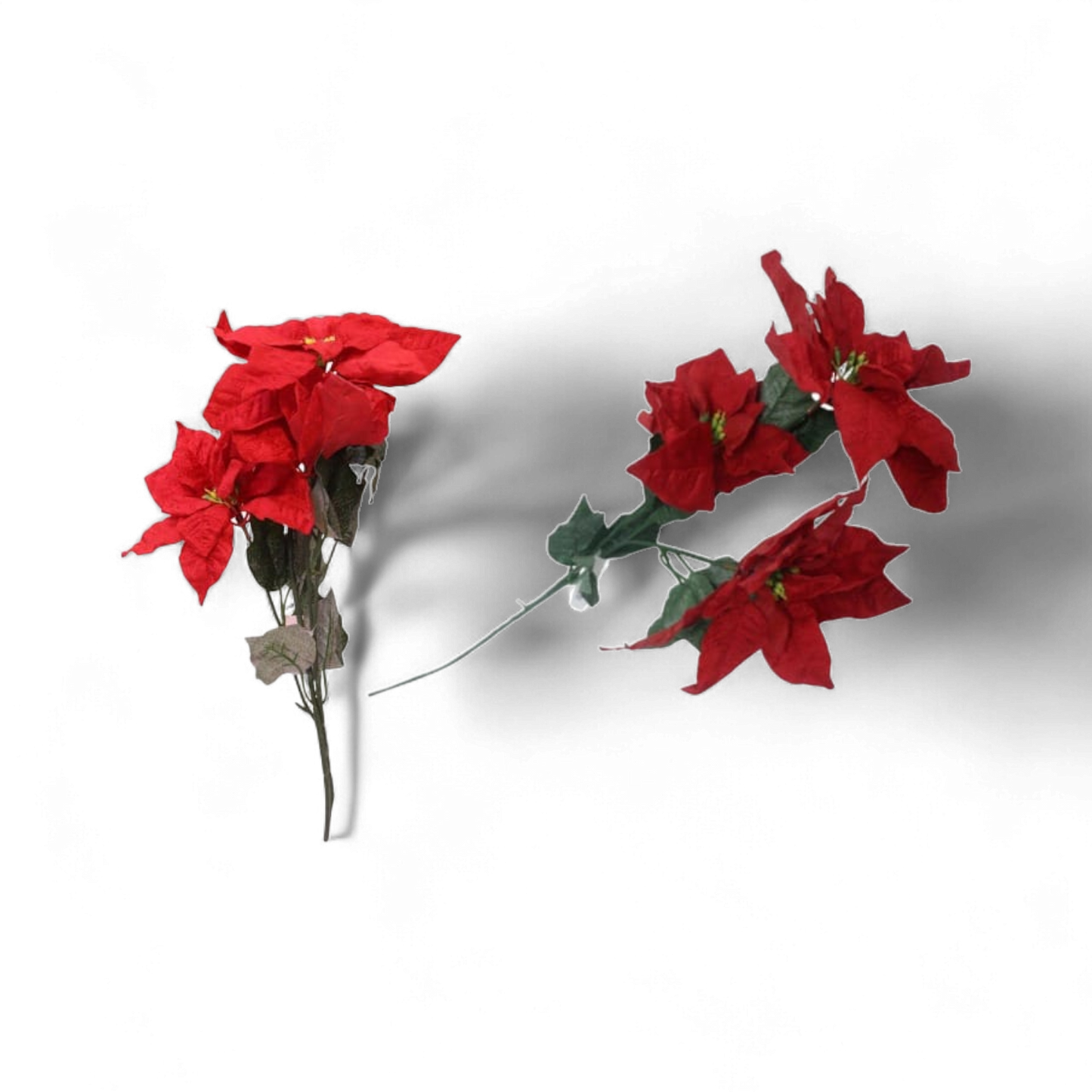 Artificial Red Poinsettia Flower Stems