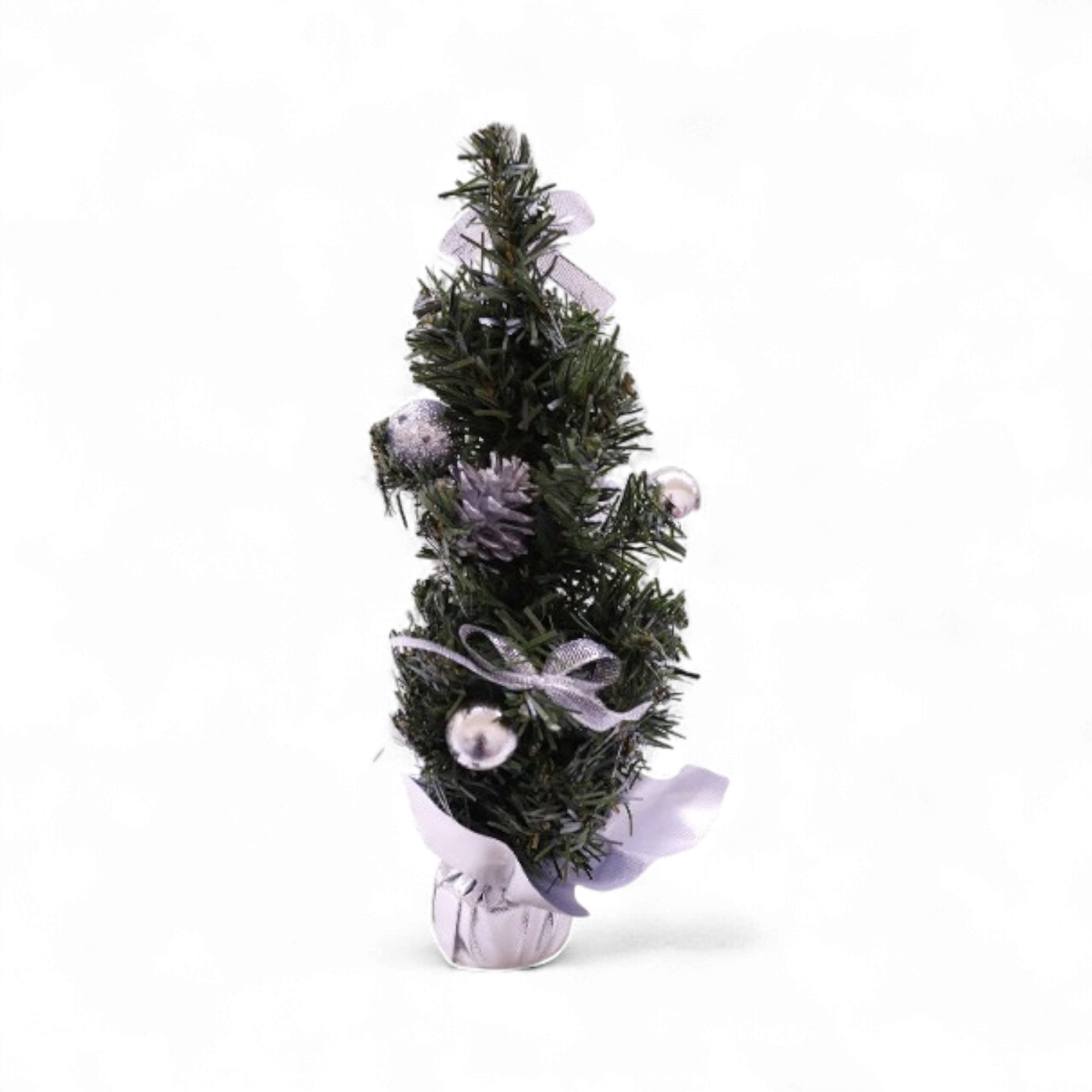 Mini Christmas Tree with Silver Decorations