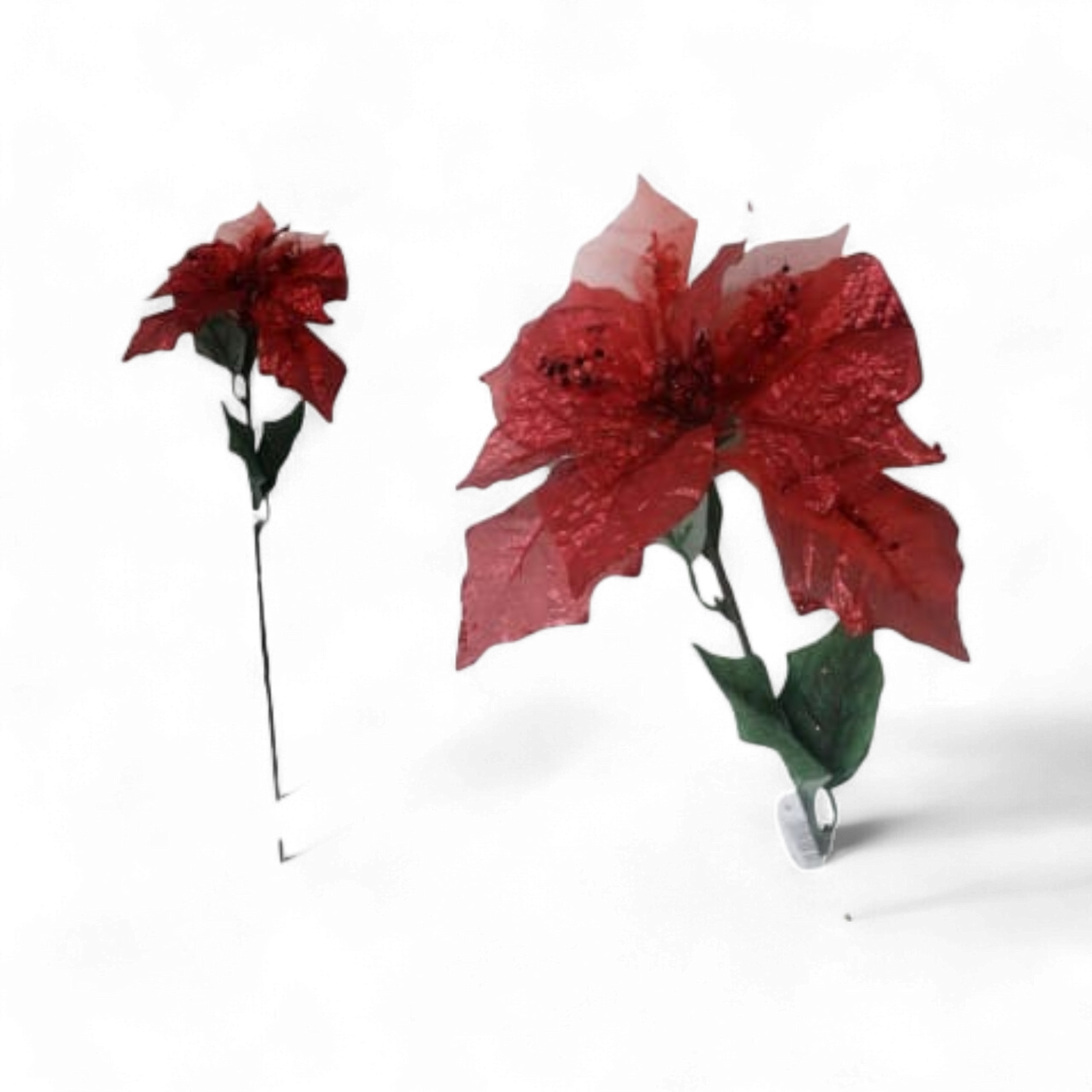 Artificial Red Poinsettia Stem