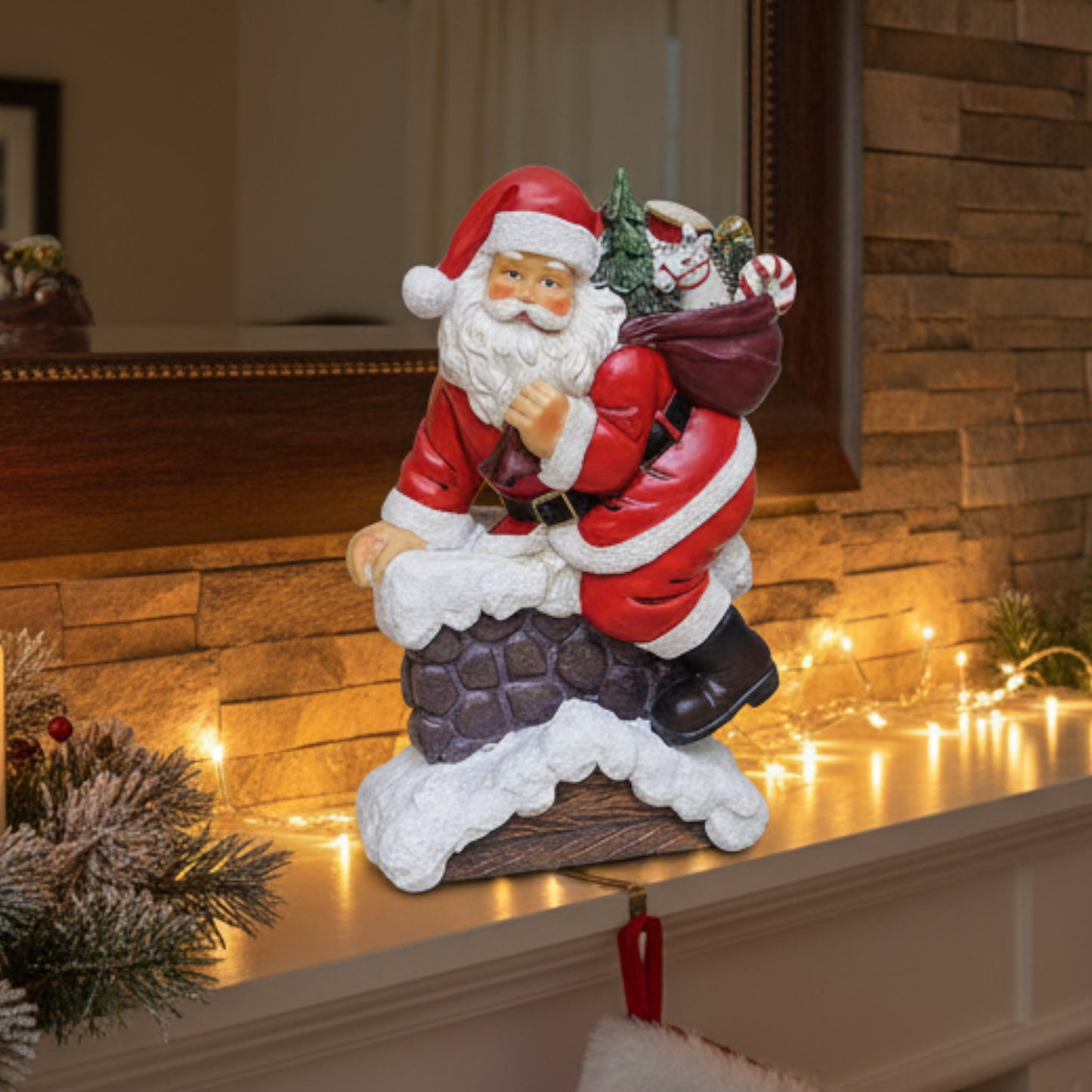 Santa Claus Figurine on Chimney