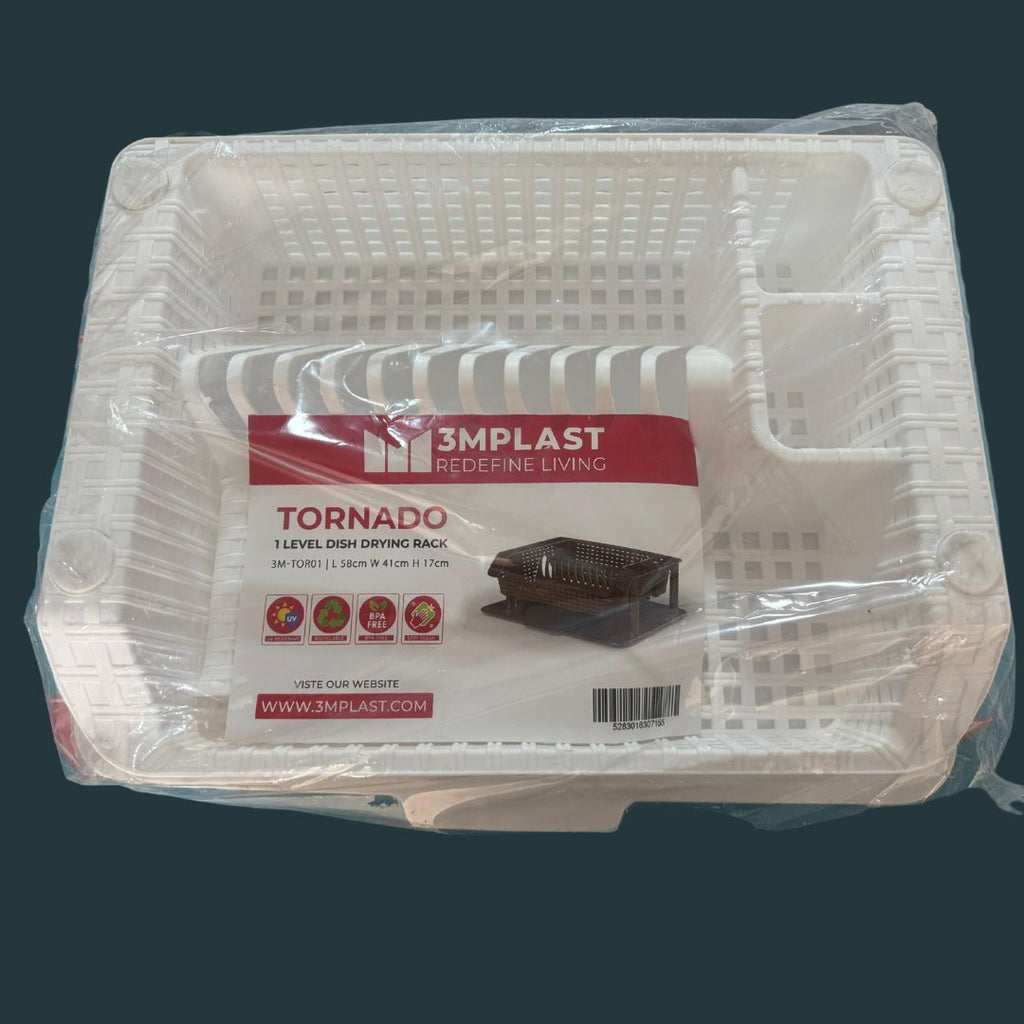 3MPLAST Tornado Multi-Purpose Plastic Dish Drainer Rack – White