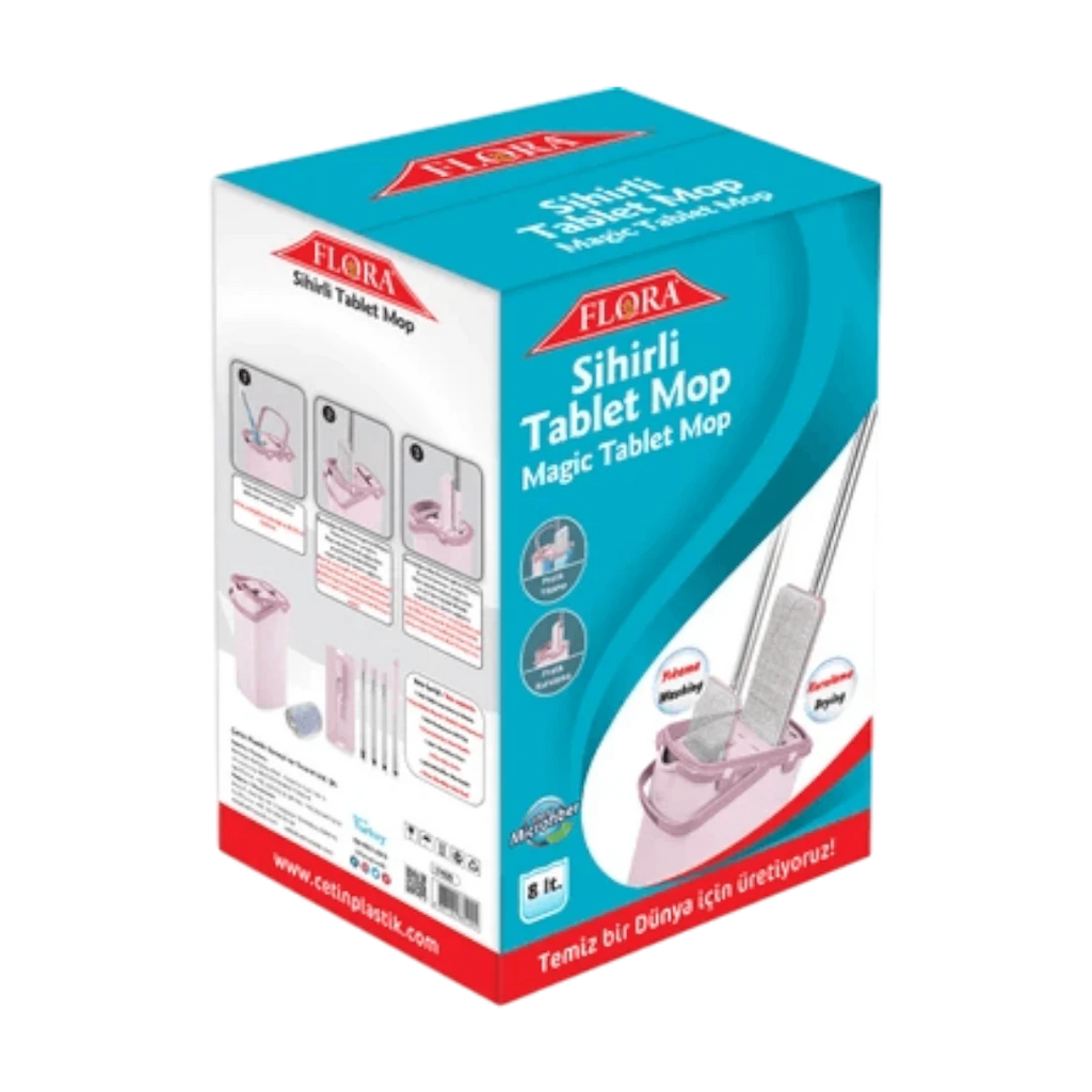 Flora Magic Flat Mop With Bucket - 8 Liters