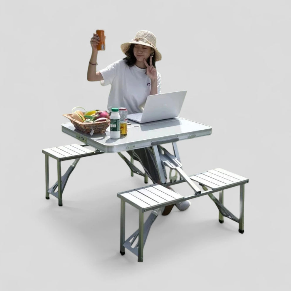 Portable & Foldable Camping Table And Chairs Set