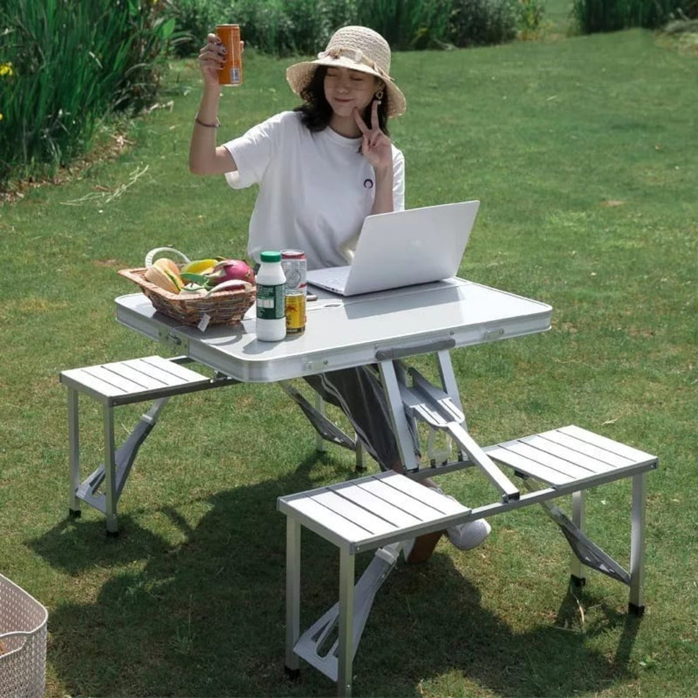 Portable & Foldable Camping Table And Chairs Set